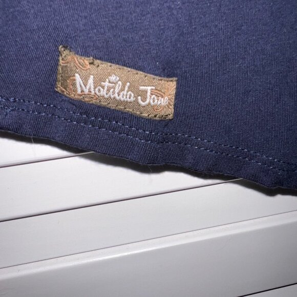 MATILDA JANE Navy Capped Sleeve Jersey Dress Size Small - Picture 2 of 4